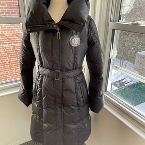 Just Cavalli Black Puffer Jacket with Belt